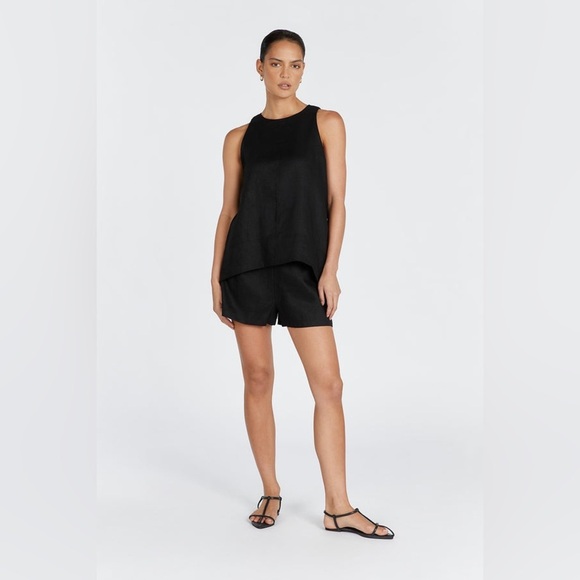 New DISSH Meg Black Linen Smock Top (T3) - Picture 1 of 8
